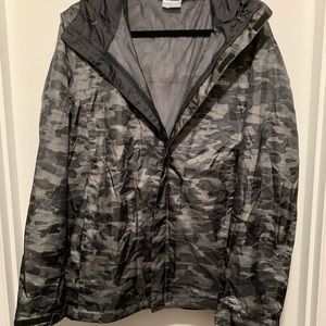 Dark grey camo rain jacket